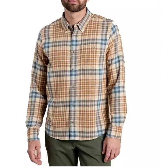 Men Toad & Co Airsmyth Long Sleeve Lightweight Flannel Shirt sustainable comfy - Picture 1 of 12